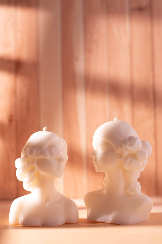 The Muses – Sculpted Candle Duo (Blindfolded & Unveiled)