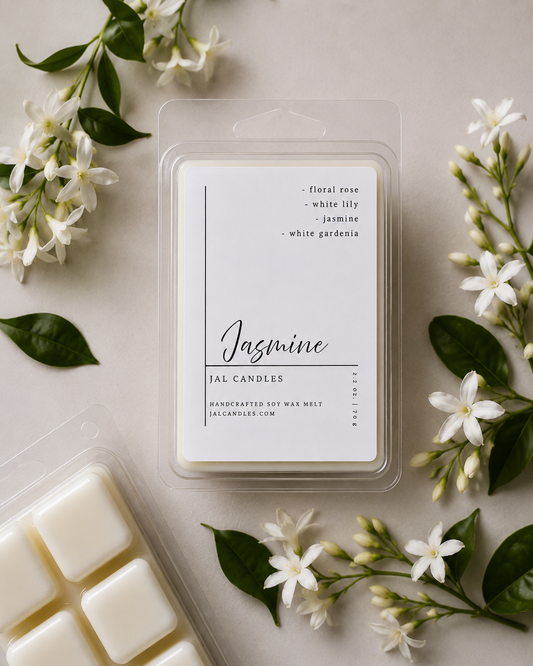 Jasmine wax melt clamshell pack on neutral surface